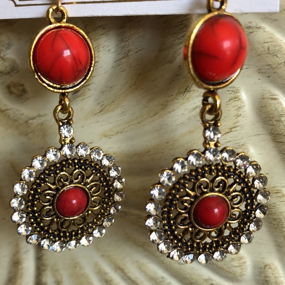 Chloe Sparkly Dangle Earrings - Picture 3 of 7